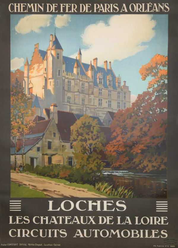 Vintage French Travel Poster ‘Loches Les Chateaux De La Loire’ By Leon Constant Duval, 1928