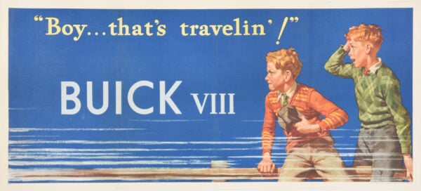 Vintage American Automobile Poster ‘Buick VII | Boy… That’s Travelin!’ By Stanley Fredric, 1936