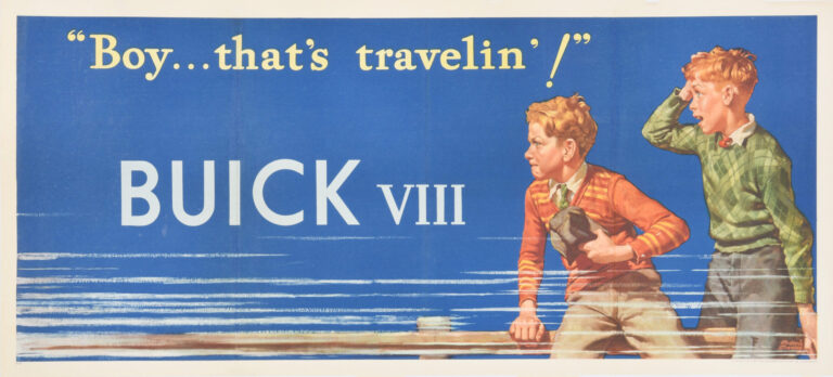 Vintage American Automobile Poster ‘Buick VII | Boy… That’s Travelin!’ By Stanley Fredric, 1936