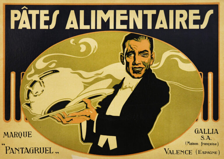 Vintage French Pasta Advertising Poster ‘Pates Alimentaires’ 1930