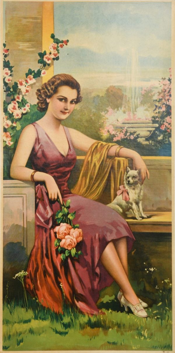 Vintage Decorative Panel, ‘The Date’ c. 1920’s
