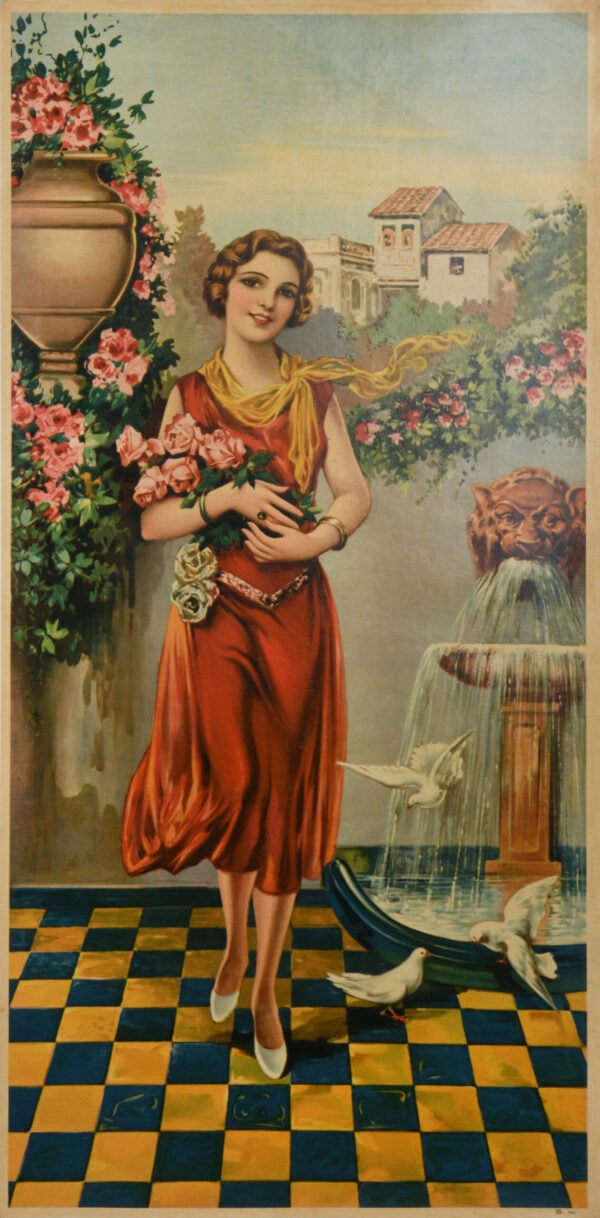 Vintage Decorative Panel ‘After the Date’ c.1920’s