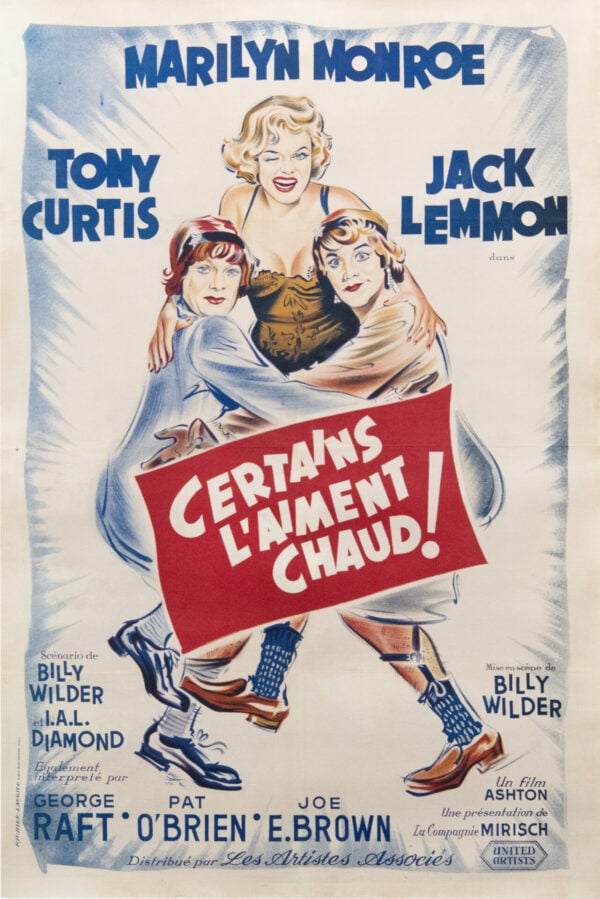French Vintage Movie Poster ‘Certains L’aiment Chaud!’ 1959