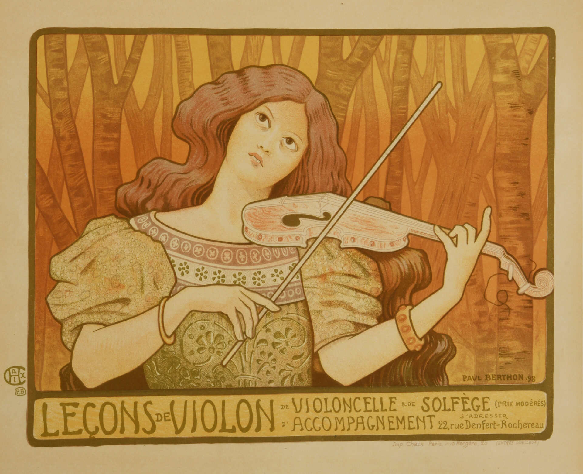 Lecons De Violon | Maitre de L’Affiche: Plate #175, by Berthon, 1899