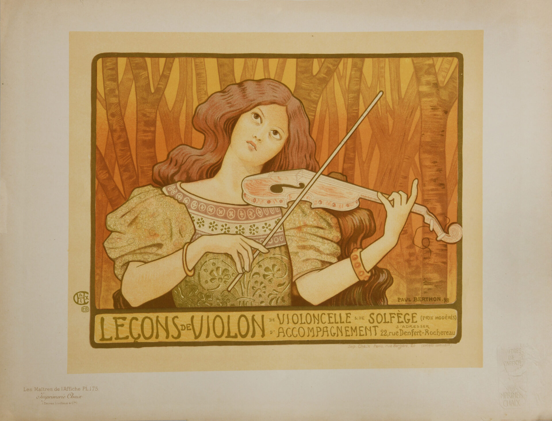 Lecons De Violon | Maitre de L’Affiche: Plate #175, by Berthon, 1899 - Image 2