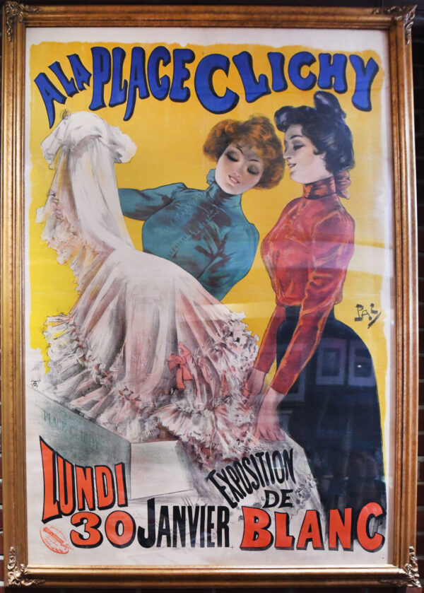 French Vintage Fashion Poster ‘Place Clichy/Blanc’ by Pal, 1900
