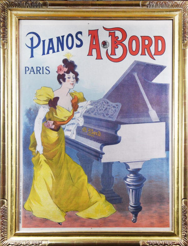 French Vintage Advertisment ‘Pianos A Bord’ by Rene Pean, 1890’s