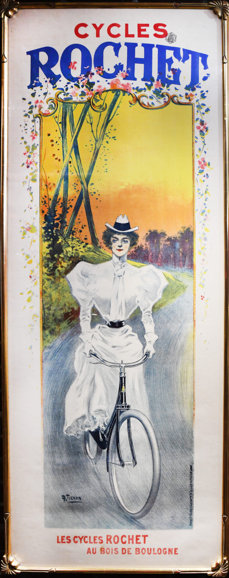 French Vintage Poster ‘Cycles Rochet’ by Tichon, 1900’s