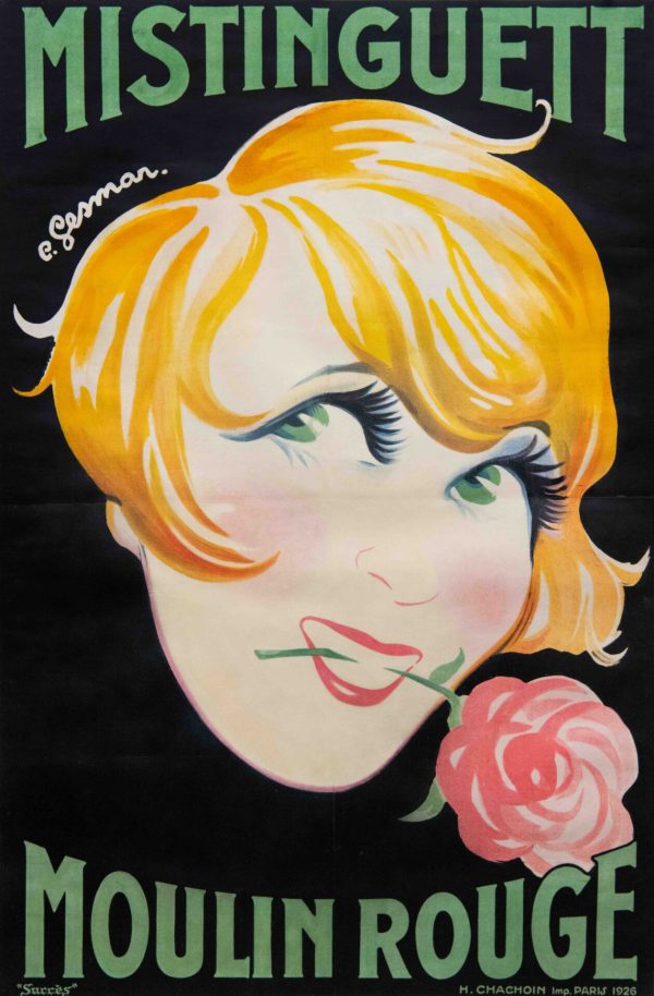 French Vintage Poster 'Mistinguett | Moulin Rouge' by Gesmar, 1926 - Image 2
