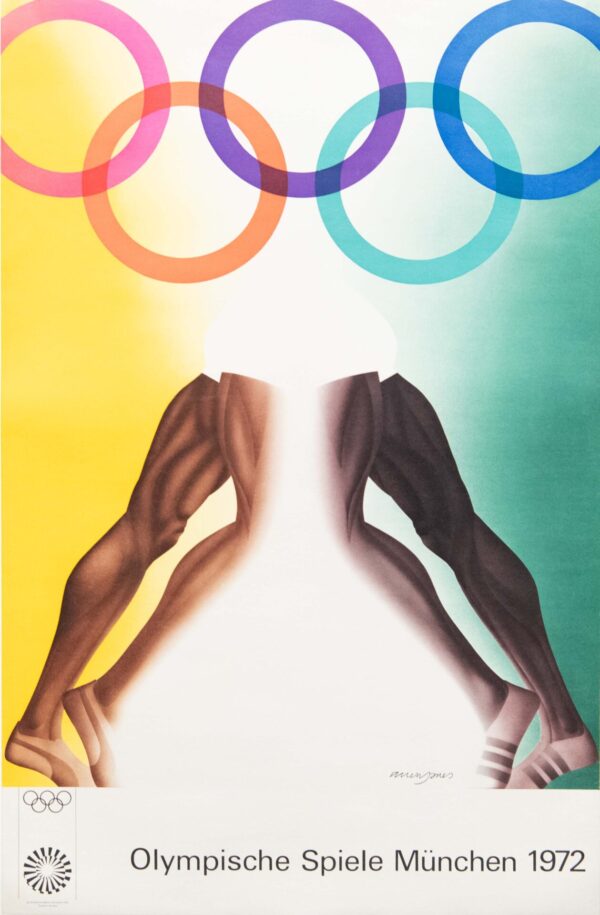 German Vintage Poster ‘Olympische Spiele Munchen 1972’ by Allen Jones, 1970