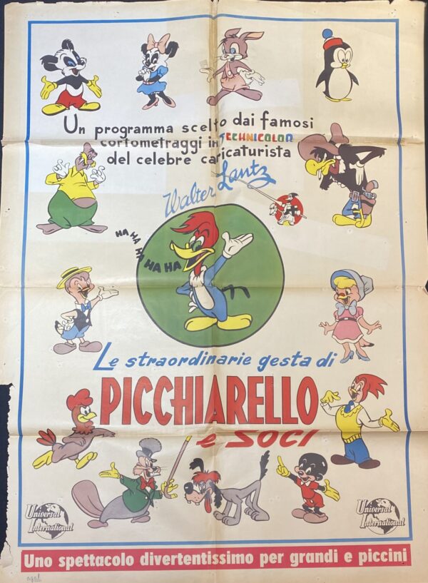 Vintage Italian Movie Poster ‘Le Straordinarie gesta di Picchiarello e Soci (The extraordinary Deeds of Picchiarello and Friends)’
