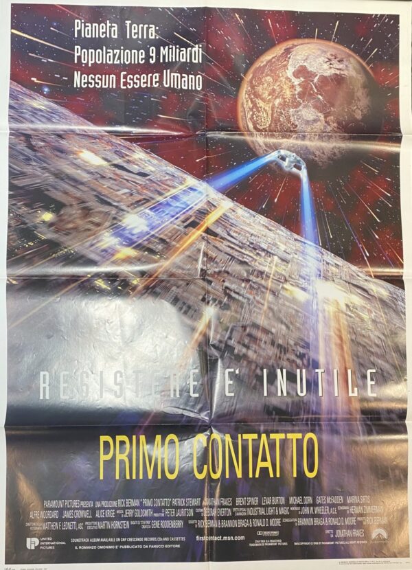Vintage Italian Movie Poster ‘Primo Contatto (Star Trek: First Contact)’ 1996
