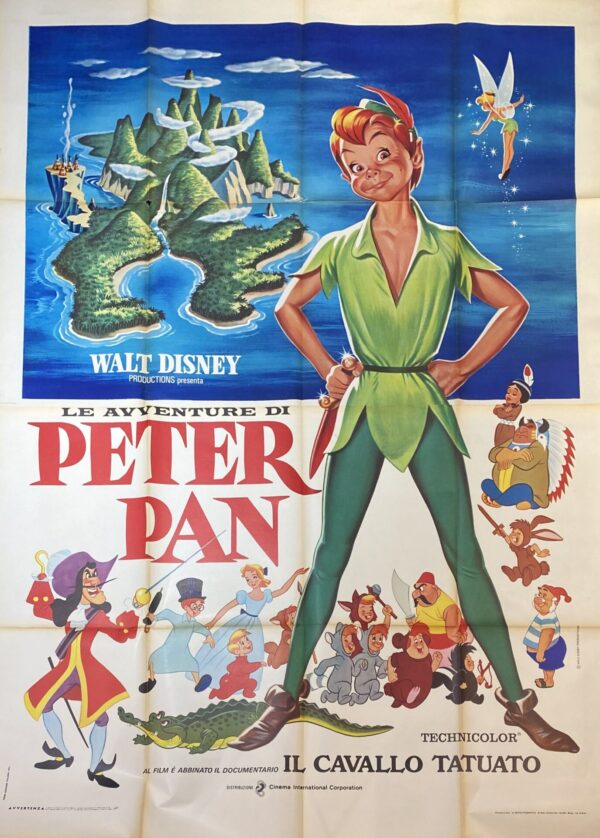 Italian Vintage Movie Poster ‘Le Avventure Di Peter Pan (The Adventures of Peter Pan)’ 1953