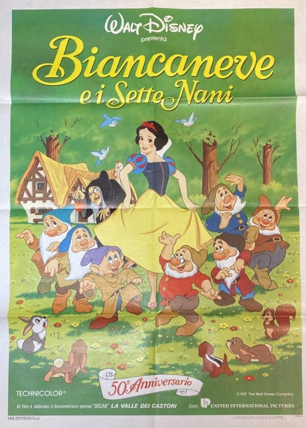 Vintage Italian Movie Poster ‘Biancaneve e i Sette Nani (Snow White and the Seven Dwarfs)’ 1987