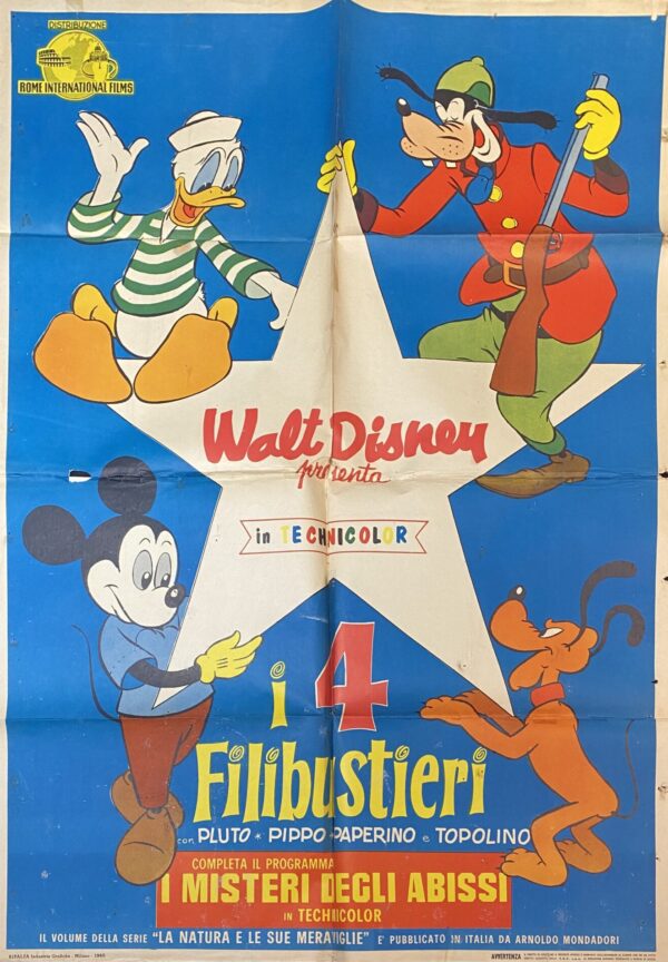 Vintage Italian Movie Poster ‘I 4 Filibustieri’ 1960