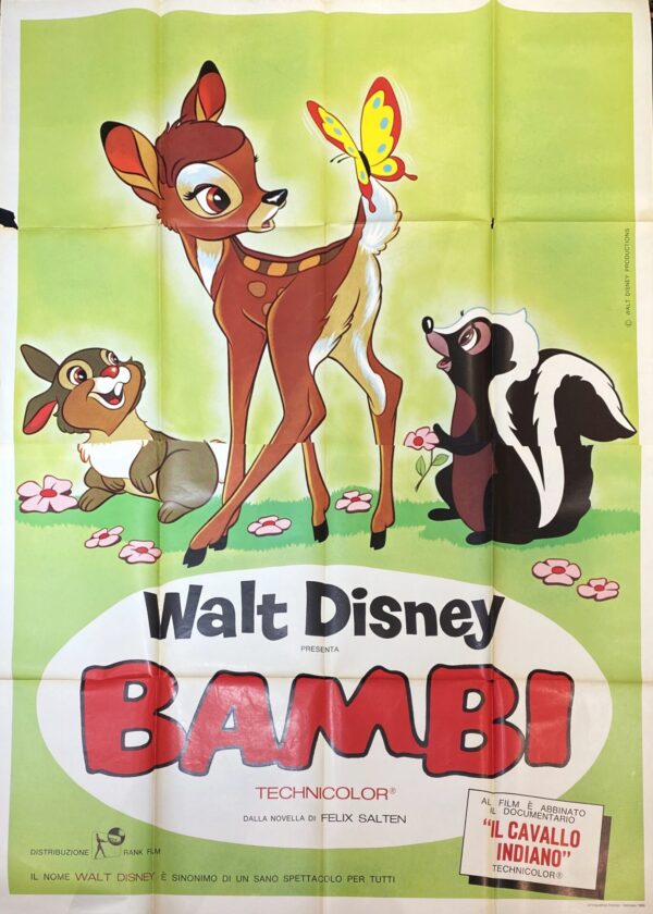 Vintage Italian Movie Poster ‘Bambi’ 1968