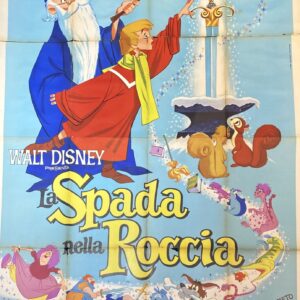 Vintage Italian Movie Poster 'La Spada nella Roccia (The Sword in the Stone)' 1964