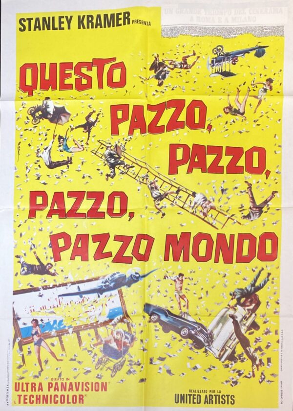 Italian Vintage Movie Poster ‘Questo Pazzo, Pazzo, Pazzo, Pazzo Mondo (It’s a Mad, Mad, Mad, Mad World)’ 1963