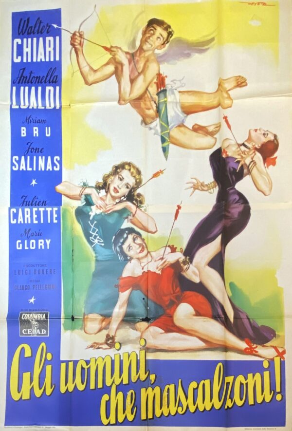 Vintage Italian Movie Poster ‘Gli Uomini, Che Mascalzoni! (What Scoundrels Men Are!)’ 1954