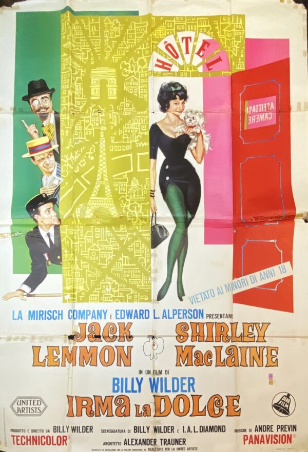 Vintage Italian Movie Poster ‘Irma La Dolce’ 1963