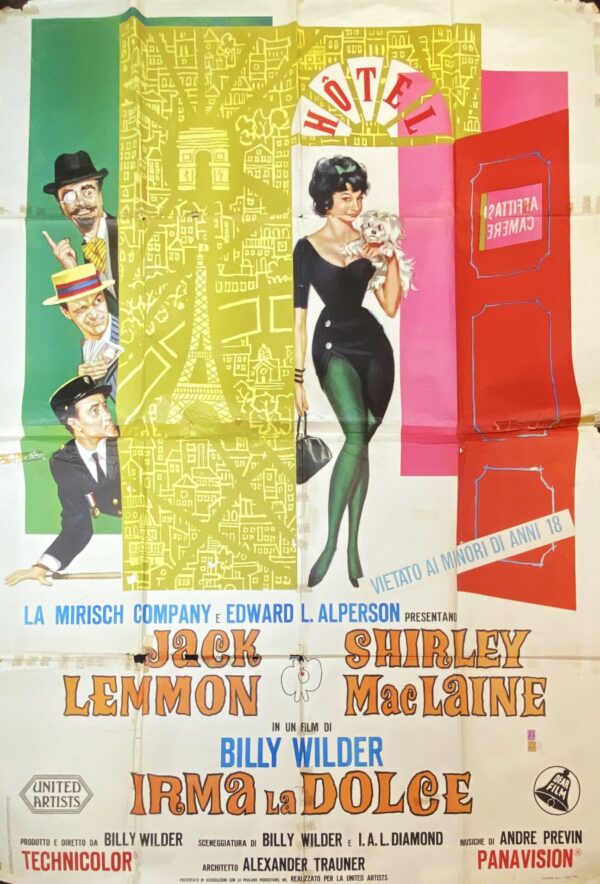 Vintage Italian Movie Poster ‘Irma La Dolce’ 1963