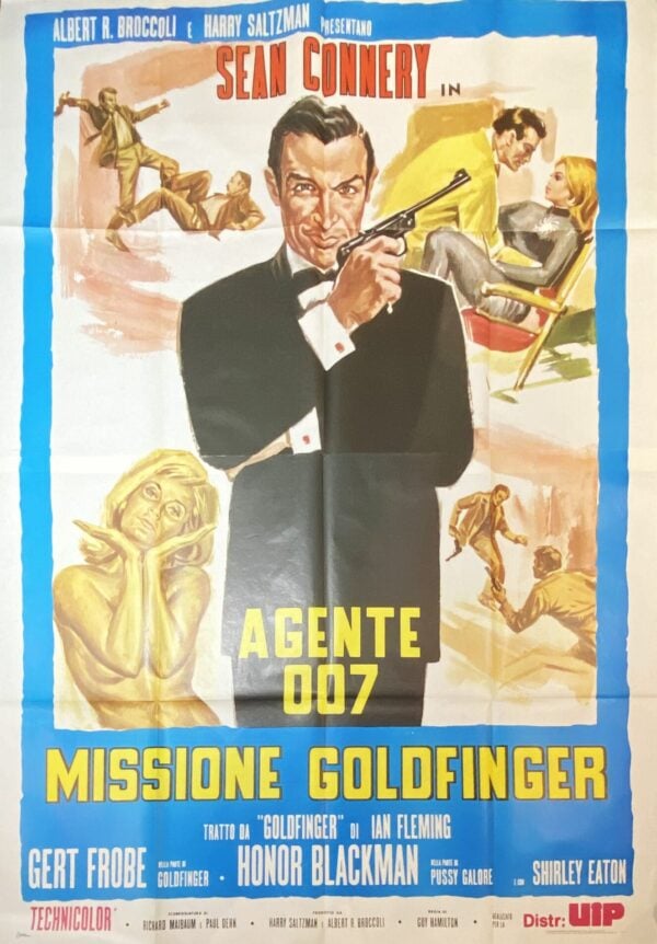 Vintage Movie Poster ‘Agente 007 Missione Goldfinger’ 1980