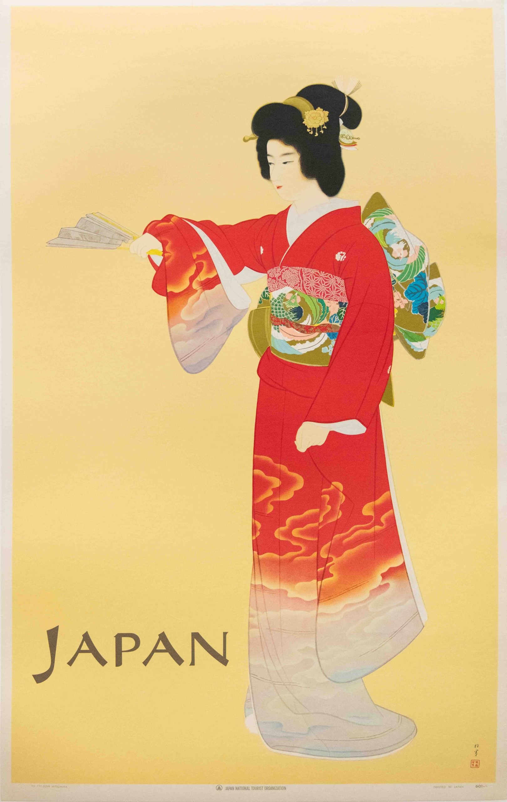Vintage Japan Tourist Association Travel Poster by Shoen Kamimura, 1960's