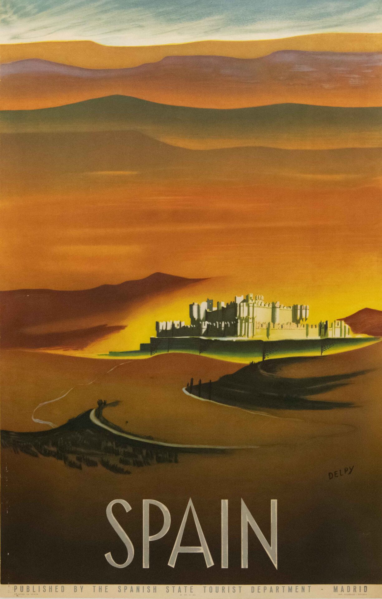 Vintage Spanish State Tourist Department Spain Travel Poster by Jacques Henri Delpy, 1955