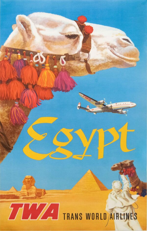 Vintage TWA Travel Poster for Egypt by David Klein, 1955