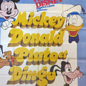 Vintage Italian Movie Poster 'Mickey, Donald, Pluto, et Dingo en Vacances (Mickey, Donald, Pluto, and Goofy on Vacation)' 1974