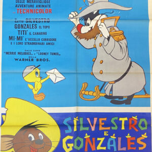 Vintage Italian Movie Poster 'Silvestro Gonzales (Speedy Gonzales)' 1960’s