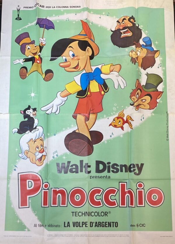 Vintage Italian Movie Poster ‘Pinocchio’ 1947