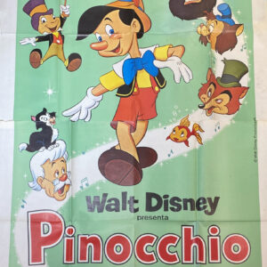 Vintage Italian Movie Poster 'Pinocchio' 1947