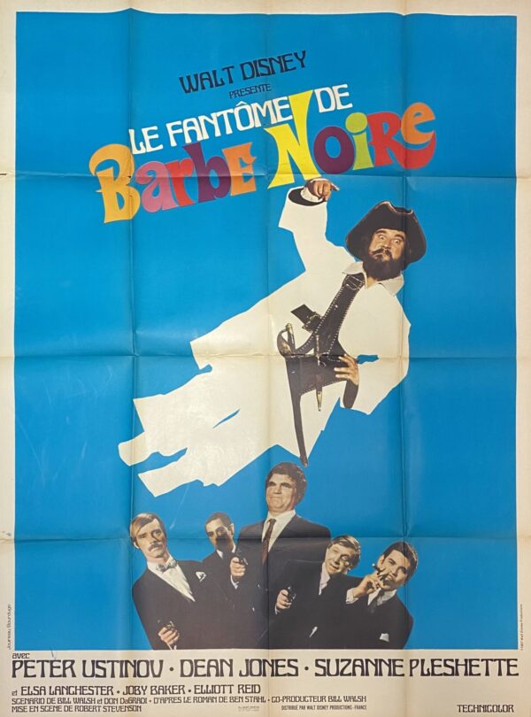 Vintage Italian Movie Poster ‘Le Fantôme De Barbe Noire (Blackbeard’s Ghost)’ 1968