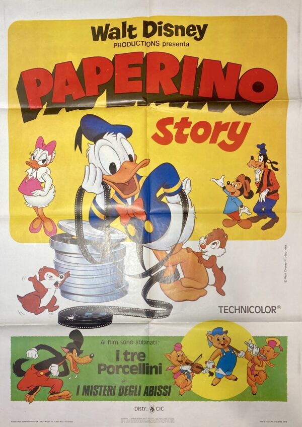 Vintage Italian Movie Poster ‘Paperino Story (Story of Donald Duck)’ 1971