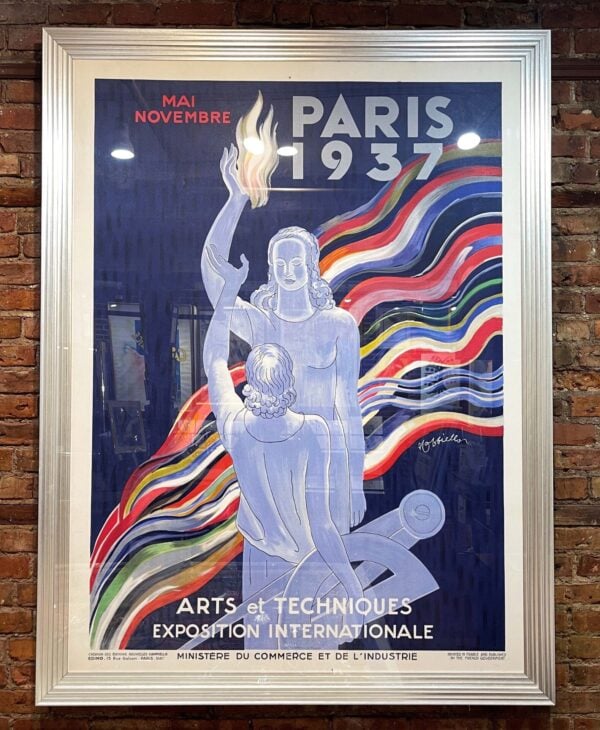 Framed Vintage French Exhibition Poster ‘Paris Arts et Techniques Exposition Internationale’ by Leonetto Cappiello, 1937