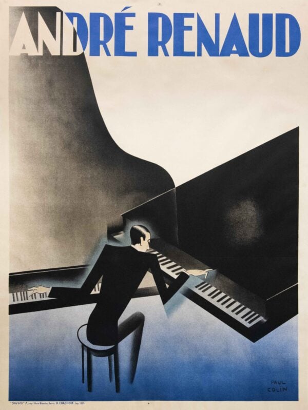 Vintage French Music Poster ‘Andre Renaud’ by Paul Colin, 1929