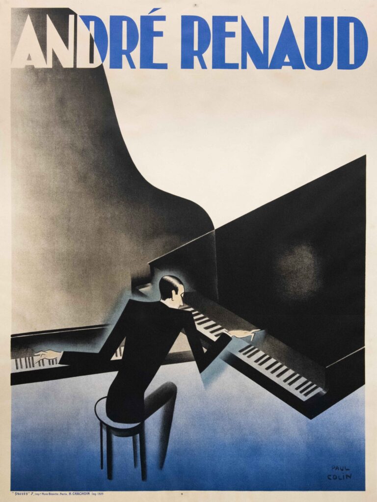 Vintage French Music Poster ‘Andre Renaud’ by Paul Colin, 1929