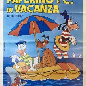 Vintage Italian Movie Poster 'Paperino e C. in Vacanza (How to have Fun with Donald Duck and Company)' 1977