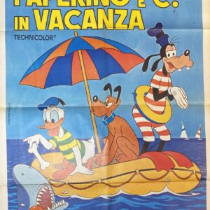Vintage Italian Movie Poster 'Paperino e C. in Vacanza (How to have Fun with Donald Duck and Company)' 1977