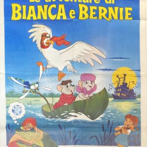 Vintage Italian Movie Poster 'Bianca e Bernie (The Rescuers)' 1977