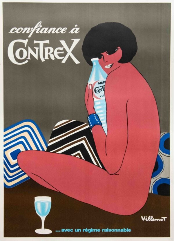 Vintage French Advertising Poster for Contrex, ‘Confiance a Contrex’, by Bernard Villemot, 1976