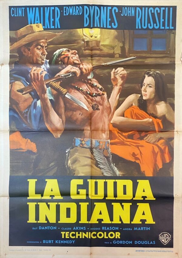 Vintage Italian Movie Poster ‘La Guida Indiana (Yellowstone Kelly)’ 1959