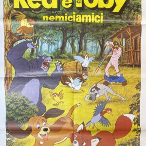 Vintage Italian Movie Poster 'Red e Toby (The Fox and the Hound)' 1981