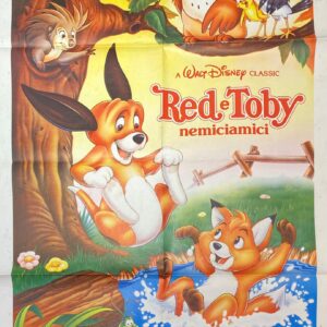 Vintage Italian Movie Poster 'Red e Toby (The Fox and the Hound)' 1981