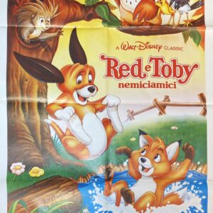 Vintage Italian Movie Poster 'Red e Toby (The Fox and the Hound)' 1981