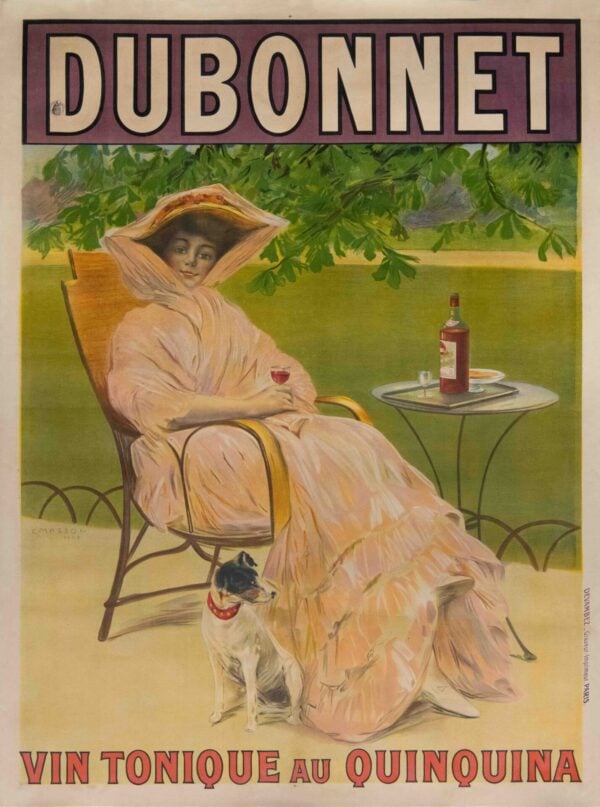 Original Vintage French Advertising Poster for Dubonnet Quinquina