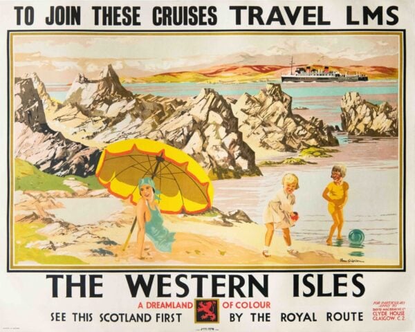 Original Vintage Travel Poster ‘Travel LMS, The Western Isles’ by Tom Gilfillan, 1930’s