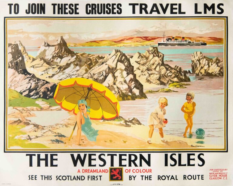 Original Vintage Travel Poster ‘Travel LMS, The Western Isles’ by Tom Gilfillan, 1930’s