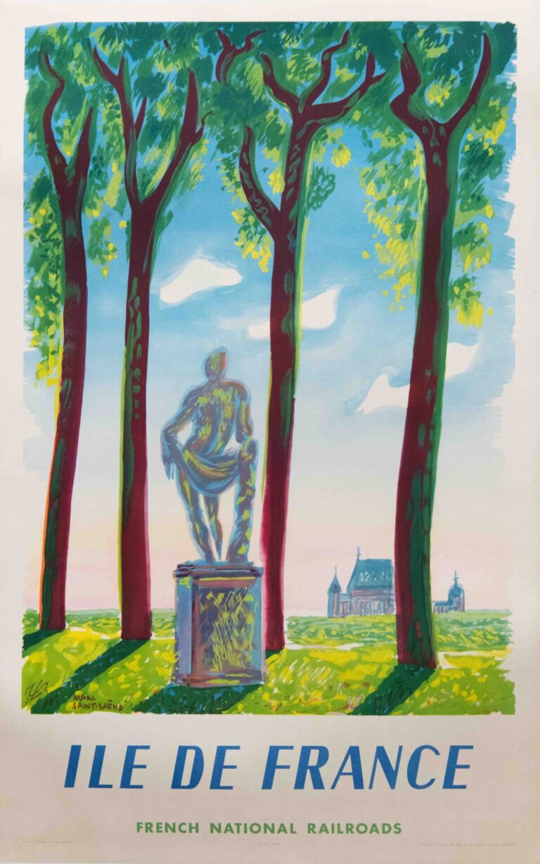 Original Vintage French National Railways Travel Poster by Marc Saint-Saëns, 1952